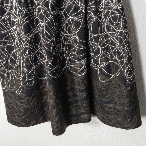 Maeve Dress Sleeveless Embroidered Black White Size 6 Statement Pattern - Picture 6 of 12